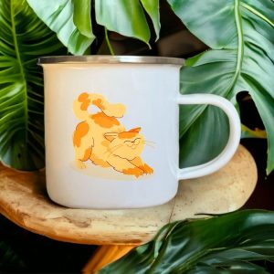 Mug chat en métal